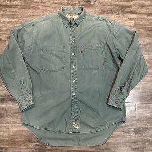Vintage Levi's Shirt Mens Medium Denim Button Up 90s Long Sleeve